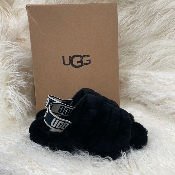 UGG Shoes - UGG // Fluff Yeah! Slides Women’s Size 6 Black